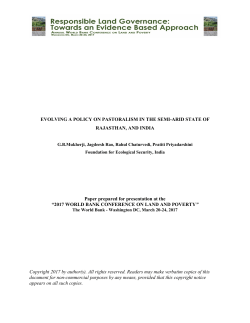 EVOLVING A POLICY ON PASTORALISM IN THE SEMI
