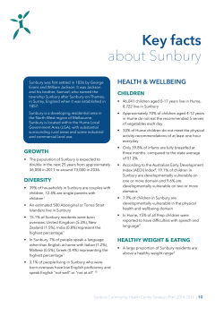 Key facts about Sunbury - Sunbury Community Health