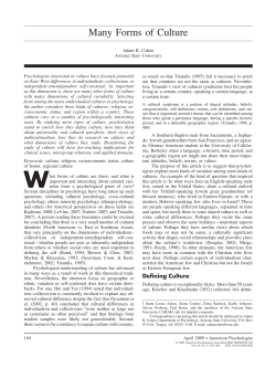 Many Forms of Culture