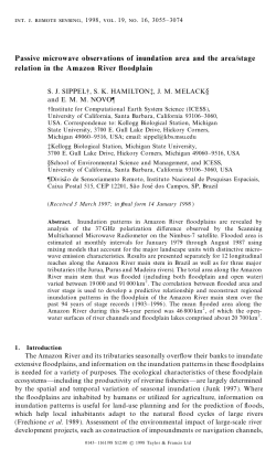 Passive microwave observations of inundation area and