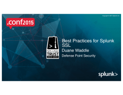 Best Practices for Splunk SSL