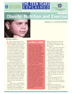 THE TEEN YEARS Obesity: Nutrition and Exercise