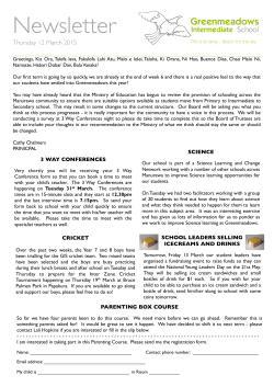 3 Newsletter 12.03.15 - Greenmeadows Intermediate School