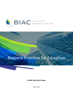 Business Priorities for Education