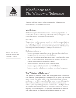 Session 1 &ndash; Mindfulness and the window of tolerance