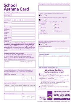 School Asthma Card