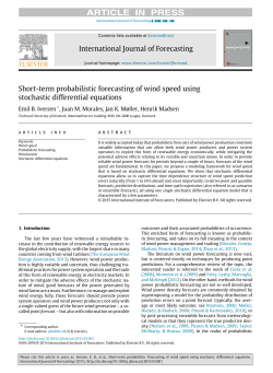 Short-term probabilistic forecasting of wind speed
