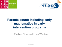 parents count - Family Centred Early Intervention