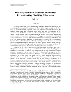 Disability and the Persistence of Poverty