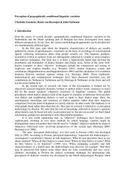 Perception of geographically conditioned linguistic variation