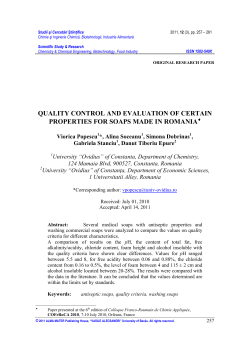 quality control and evaluation of certain properties for soaps made in