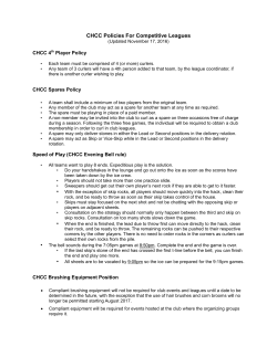 CHCC Policies For Competitive Leagues