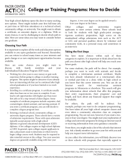 College or Training Programs