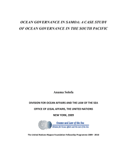 OCEAN GOVERNANCE IN SAMOA: A CASE STUDY OF OCEAN