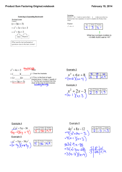 Product Sum Factoring Original.notebook