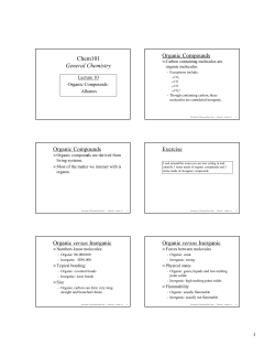 Chem101 General Chemistry Organic Compounds