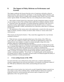 8. The Impact of Policy Reforms on Performance and Growth