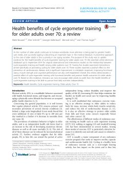Health benefits of cycle ergometer training for older adults over 70: a