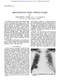 bronchiolitis from nitrous fumes