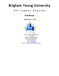 Housing Handbook - BYU Off-Campus Housing