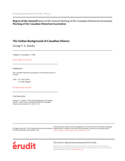 The Indian Background of Canadian History