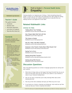 Teacher`s Guide: Empathy (PreK to Grade 2)
