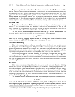 Reaction rates Enzymatic browning Microbes
