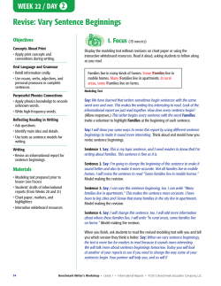 Revise: Vary Sentence Beginnings