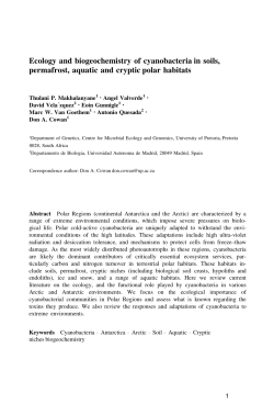 Ecology and biogeochemistry of cyanobacteria in soils, permafrost