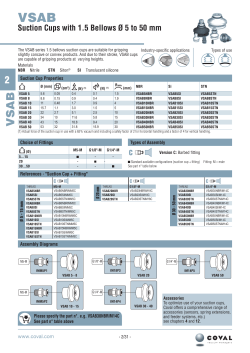 Suction Cups with 1.5 Bellows &Oslash; 5 to 50 mm