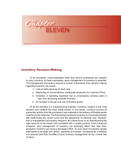 Inventory Decision-Making - Micro Business Publications