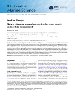 Natural history: an approach whose time has