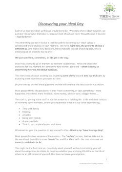 Discovering Your Ideal Day (including Core Identity Exercise)