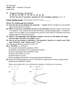 Ch. 10A Parametric Feb. 21 - March 8, 2017