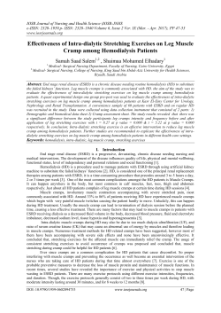 Effectiveness of Intra-dialytic Stretching Exercises on Leg Muscle