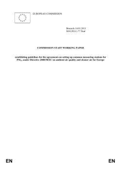 EUROPEAN COMMISSION Brussels 14.01.2011 SEC(2011) 77 final