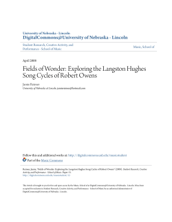 Fields of Wonder: Exploring the Langston Hughes Song Cycles of