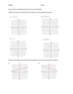 Algebra I Name: Direct Variation and Slope