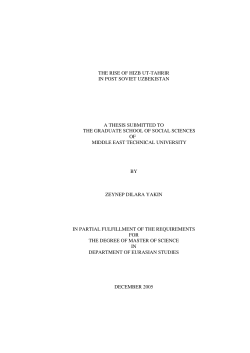 THE RISE OF HIZB UT-TAHRIR IN POST SOVIET UZBEKISTAN A