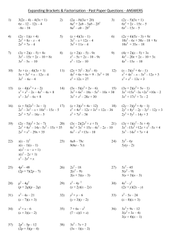 ANSWERS - Millburn Academy