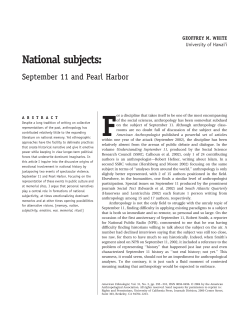 National Subjects: September 11 and Pearl Harbor