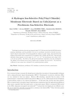 A Hydrogen Ion-Selective Poly(Vinyl Chloride) Membrane Electrode