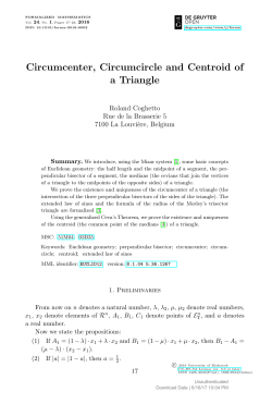 Circumcenter, Circumcircle and Centroid of a Triangle