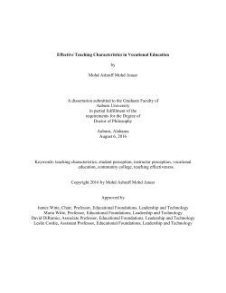 Effective Teaching Characteristics in Vocational