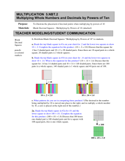 Multiplying Whole Numbers and Decimals by Powers of 10