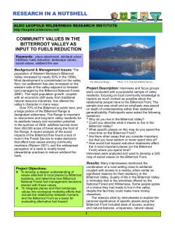 Community Values in the Bitterroot Valley as Input to Fuels Reduction