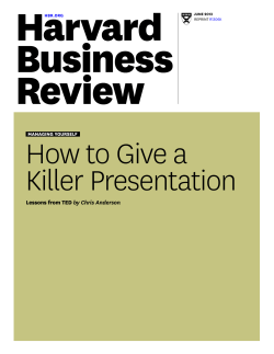 How to Give a Killer Presentation