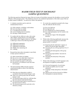 Major Field Test Sociology Sample Questions