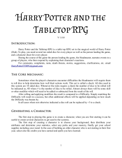 Harry Potter and the Tabletop RPG