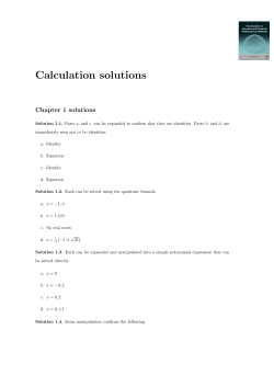 Calculation solutions